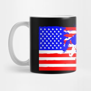 4th of July American unicorn flag Mug